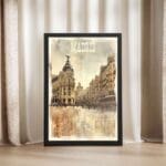 Madrid Retro Framed Poster