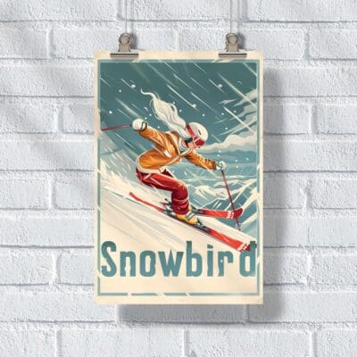 Snowbird Graceful Ski Descent Poster