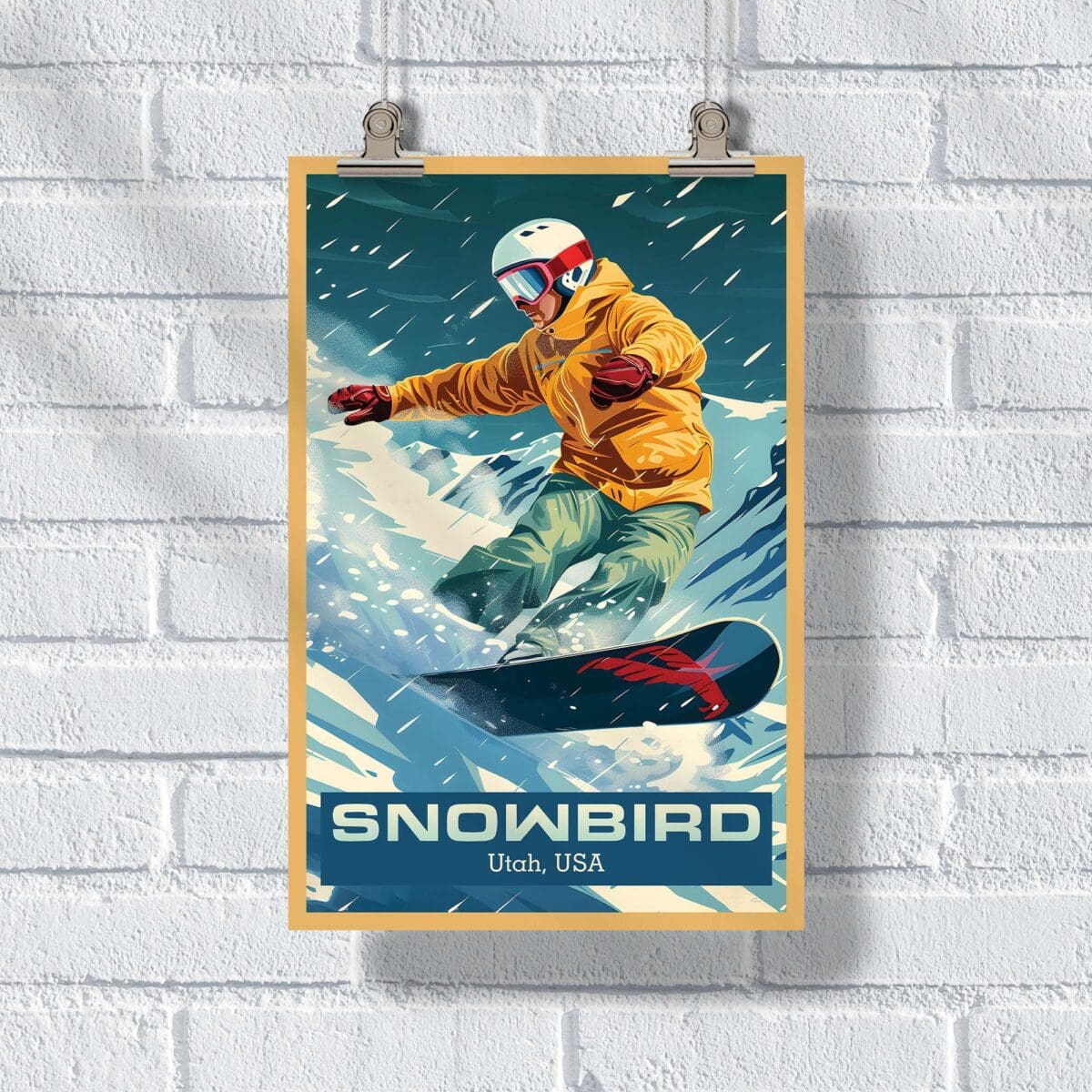 Snowbird Snowboarding Thrill Poster