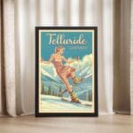 Telluride Playful Slopes Pin Up Framed Poster