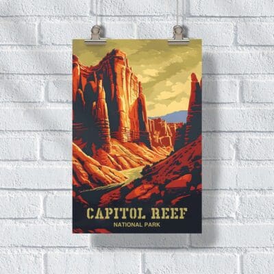 Capitol Reef National Park Striking Rocks Poster UnitedWorldMemories