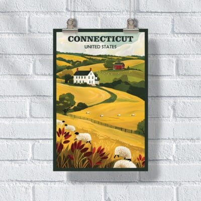 Connecticut Farmhouse Serenity Poster UnitedWorldMemories