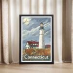 Connecticut Lighthouse Framed Poster UnitedWorldMemories