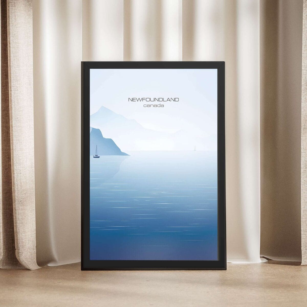 Newfoundland And Labrador Minimalist Iceberg Alley Framed Poster UnitedWorldMemories