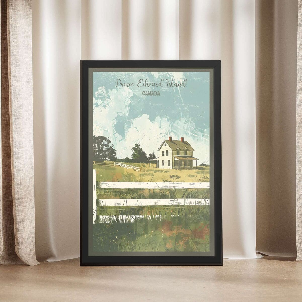 Prince Edward Island Retro Green Gables Framed Poster UnitedWorldMemories