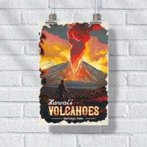 Hawaiʻi Volcanoes National Park Erupting Majesty Poster UnitedWorldMemories