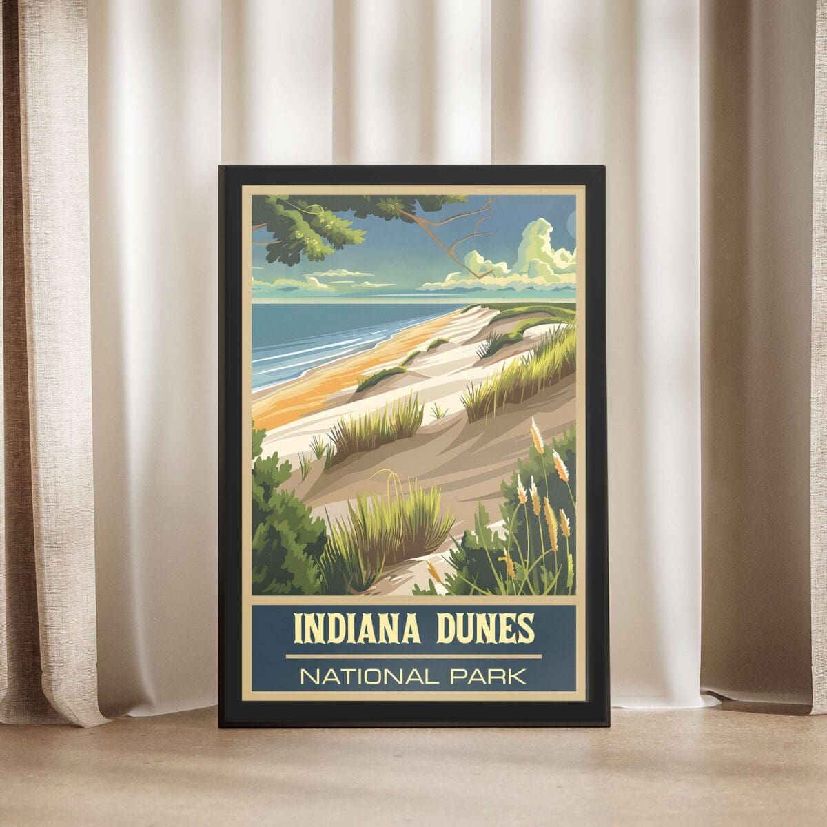 Indiana Dunes National Park Dunes Majesty Framed Poster UnitedWorldMemories