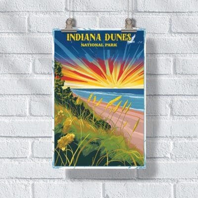 Indiana Dunes National Park Vibrant Escapade Poster UnitedWorldMemories