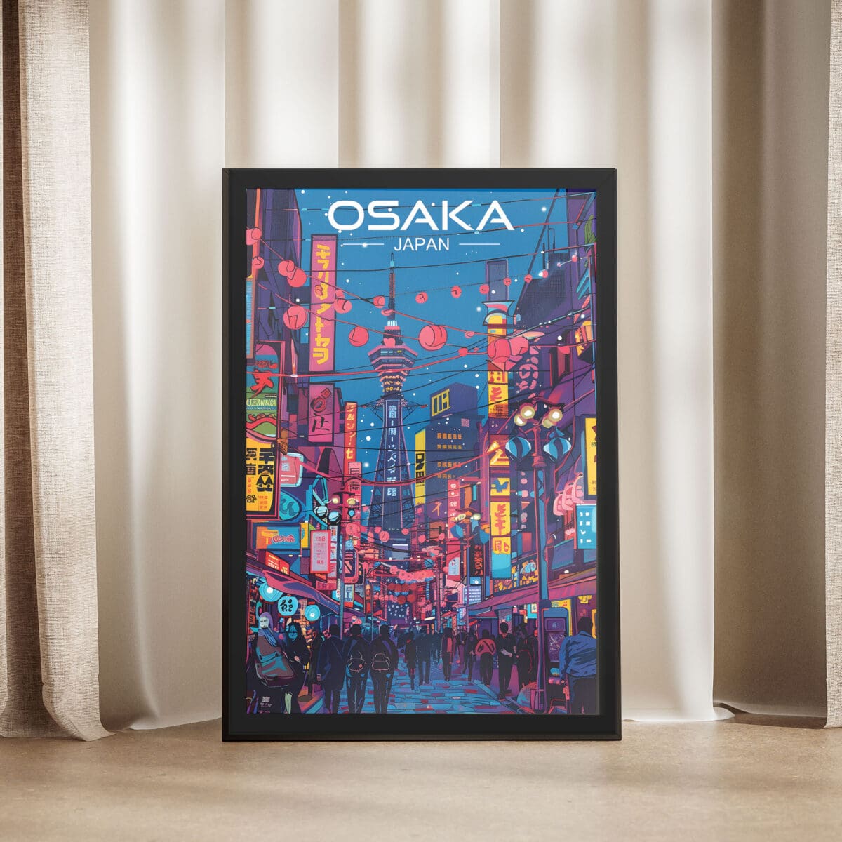 Osaka Nights Framed Poster UnitedWorldMemories