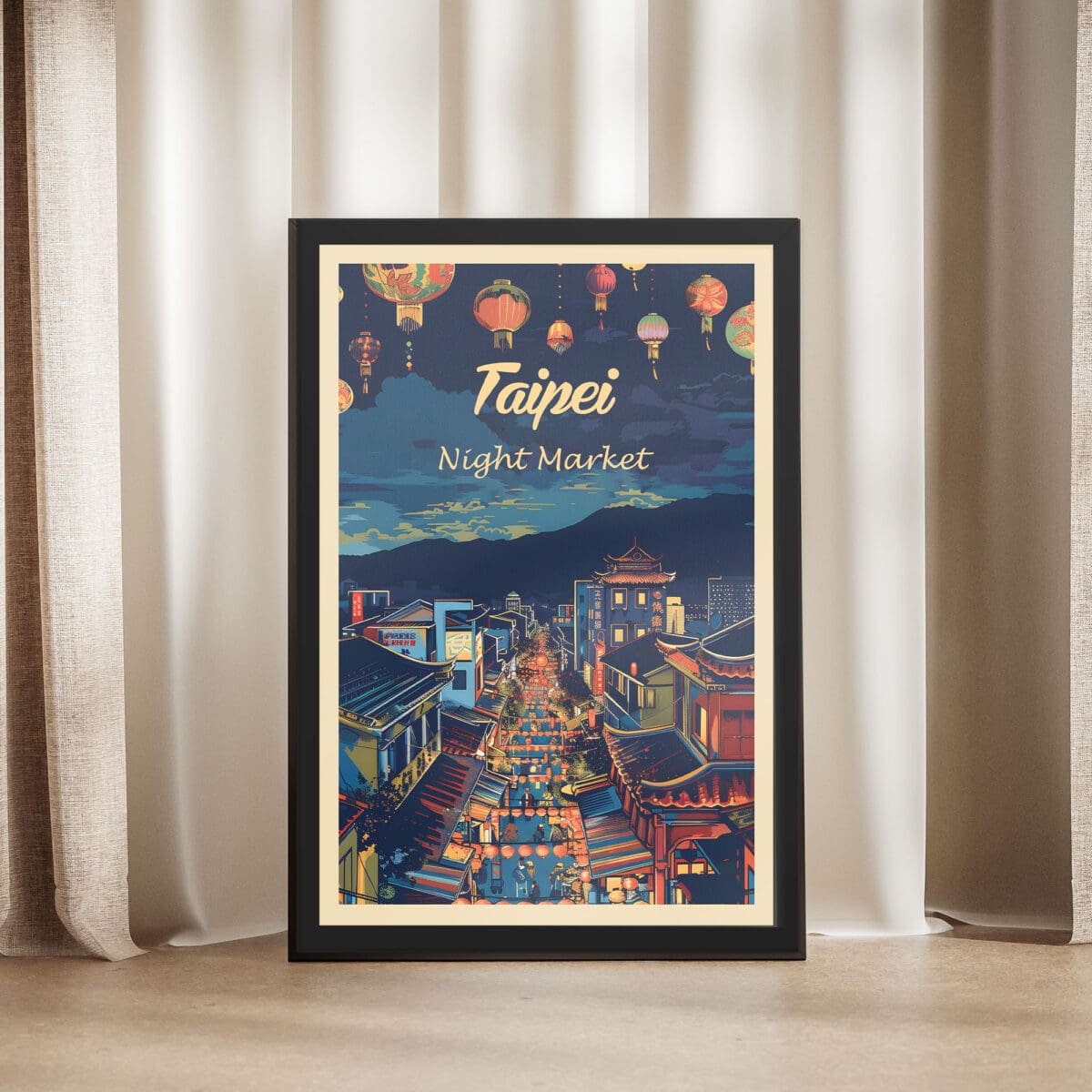 Taipei Night Market Framed Poster UnitedWorldMemories